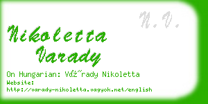 nikoletta varady business card